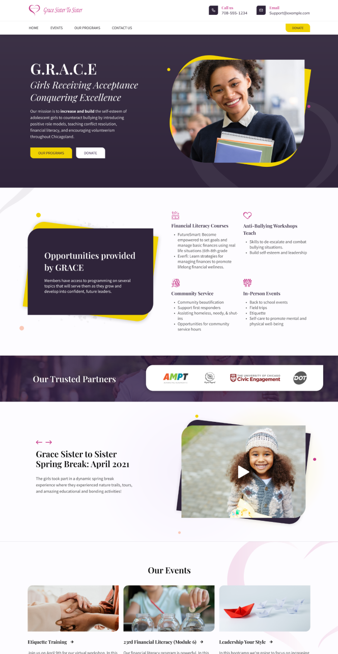 Non profit website design