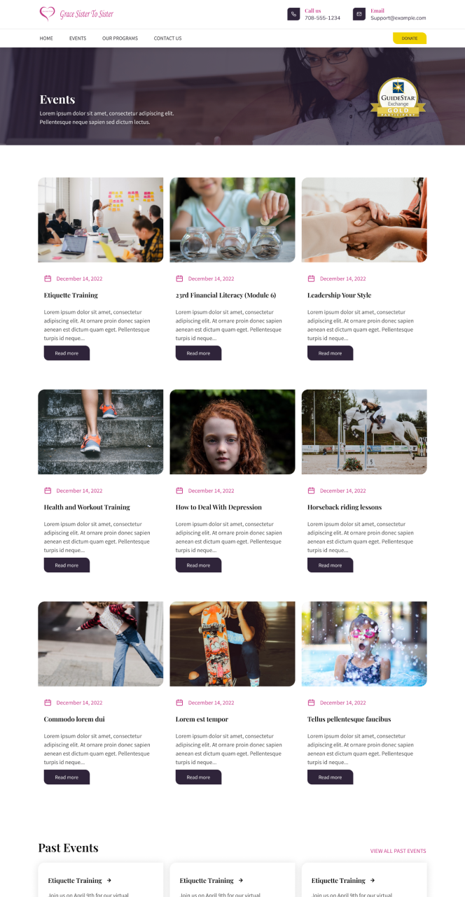 Charity website design