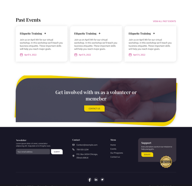 Charity website designer